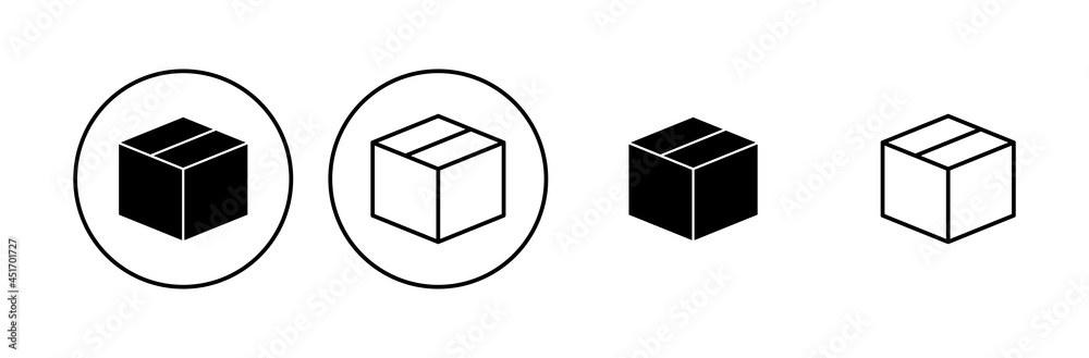 Box icon set. box vector icon, package, parcel Box icon set. box vector icon, package, parcel