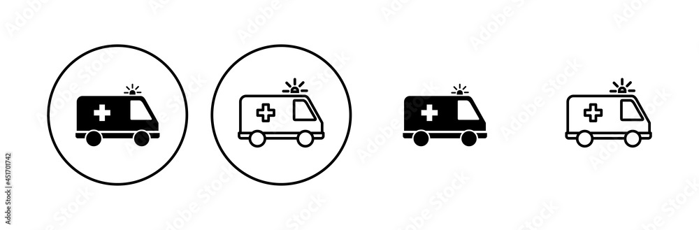 Ambulance icon set. ambulance truck icon vector. ambulance car Ambulance icon set. ambulance truck icon vector. ambulance car