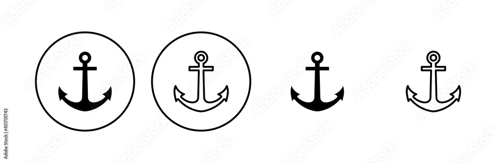 Anchor icon set. Anchor symbol logo. Anchor marine icon. Anchor icon set. Anchor symbol logo. Anchor marine icon.