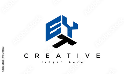 EYT letters creative logo with hexagon	 photo
