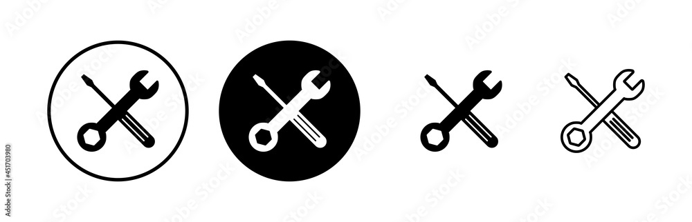 Repair icons set. Wrench and screwdriver icon. Settings vector icon. Maintenance Repair icons set. Wrench and screwdriver icon. Settings vector icon. Maintenance