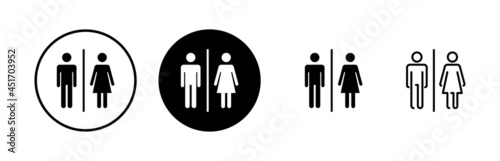 Toilet icons set. Toilet sign. Man and woman restroom sign vector. Male and female icon