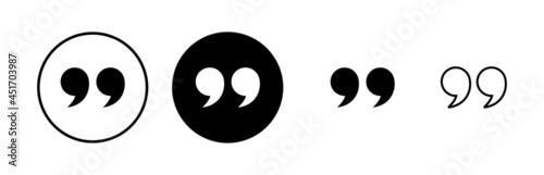 Quote icons set. Quote sign icon. Quotation mark symbol.