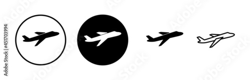 Plane icons set. Aeroplane vector icon. Flight transport symbol. Travel element illustration. Holiday symbol. Airplane