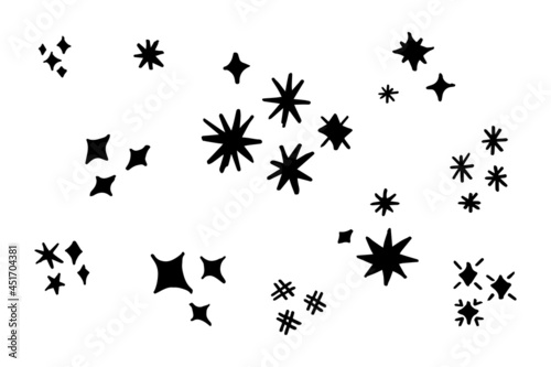 Sparkling stars  Shiny sparks. Vector illustration.