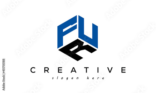 FTR letters creative logo with hexagon	 photo