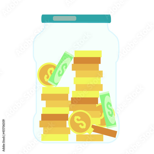 coin jar with transparent background