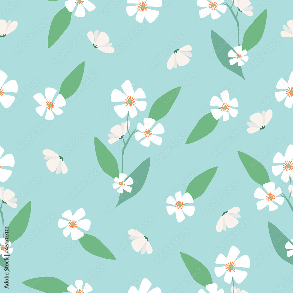 Seamless cute fresh floral pattern background vector illustration for design
Seamless cute fresh floral pattern background vector illustration for design