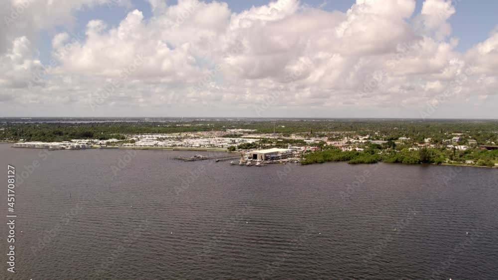 Aerial establishing shot Jensen Beach Florida Aerial establishing shot Jensen Beach Florida