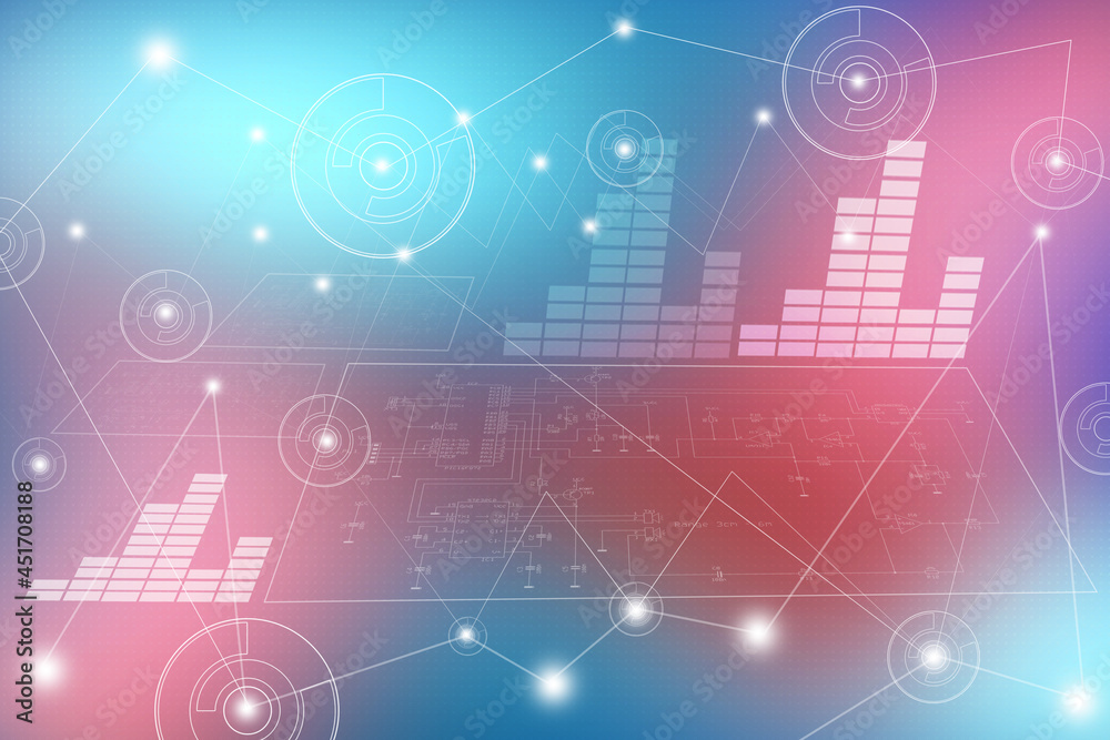 2d illustration futuristic business background graph concept 2d illustration futuristic business background graph concept