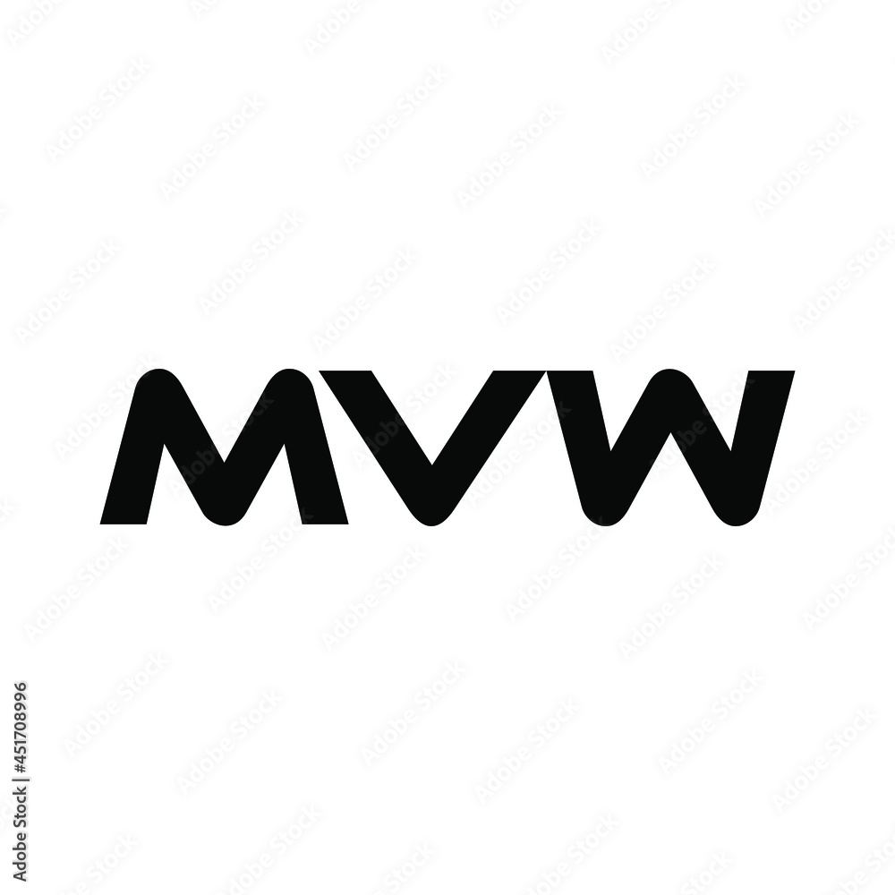 MVW letter logo design with white background in illustrator, vector logo modern alphabet font overlap style. calligraphy designs for logo, Poster, Invitation, etc.