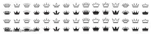 Crown icons set collection. Crown symbol mega collection.. new modern crown icons Vector illustration