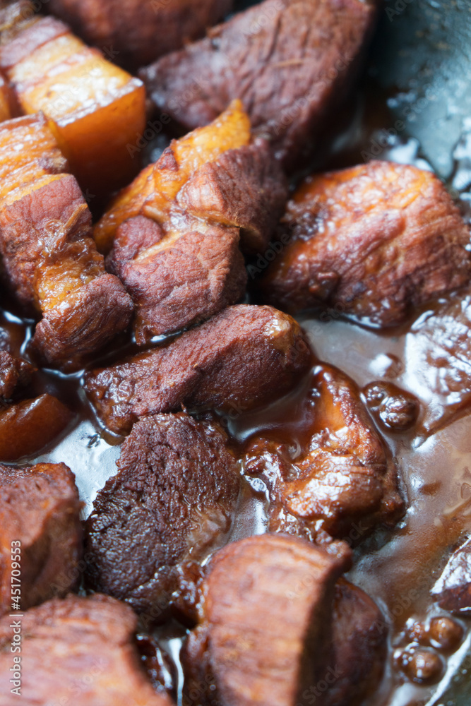Chinese traditional cuisine braised pork close-up Chinese traditional cuisine braised pork close-up