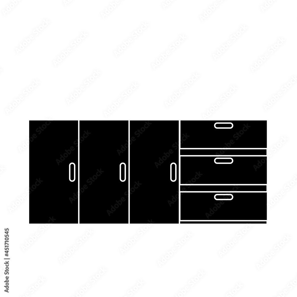 Cupboard wardrobe icon illustration on white Cupboard wardrobe icon illustration on white