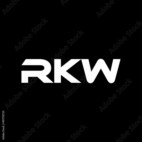 RKW letter logo design with black background in illustrator, vector logo modern alphabet font overlap style. calligraphy designs for logo, Poster, Invitation, etc.
