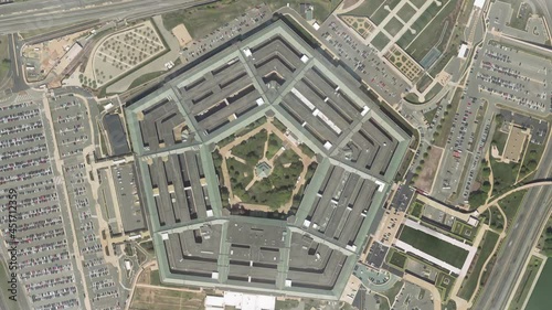 Aerial View Of The Pentagon, Headquarters Building Of United States Department of Defense In Arlington, Virginia.