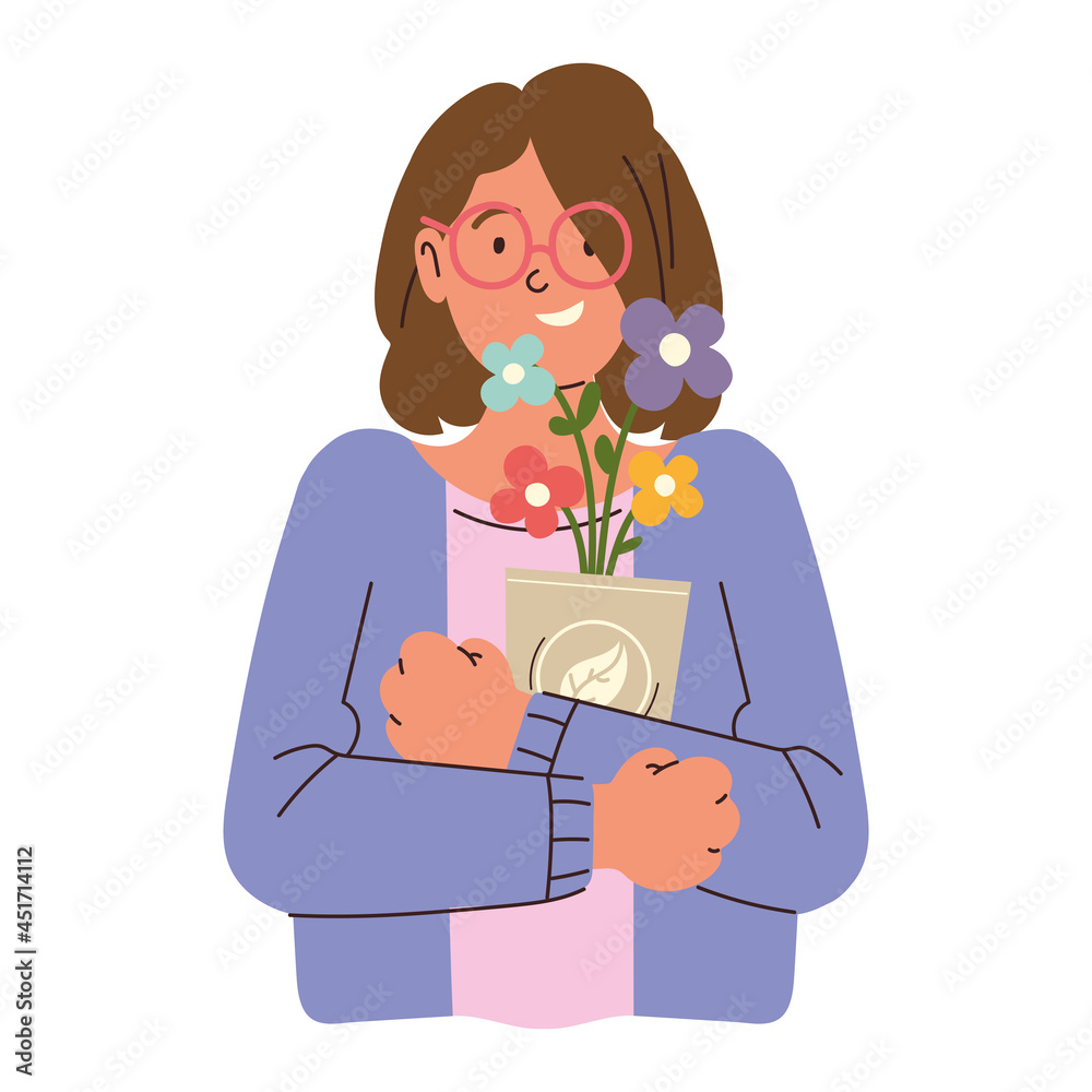 woman with flowers woman with flowers