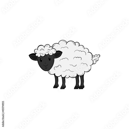 Sheep hand drawn illustration design template isolated