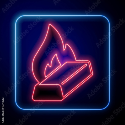 Glowing neon Molten gold being poured icon isolated on black background. Molten metal poured from ladle. Vector