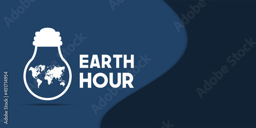 Earth hour blue lamp map background template. Can use for banner, flyer, cover. card, backdrop, presentation