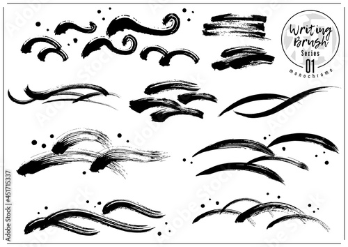 波、筆、毛筆、ブラシのセット