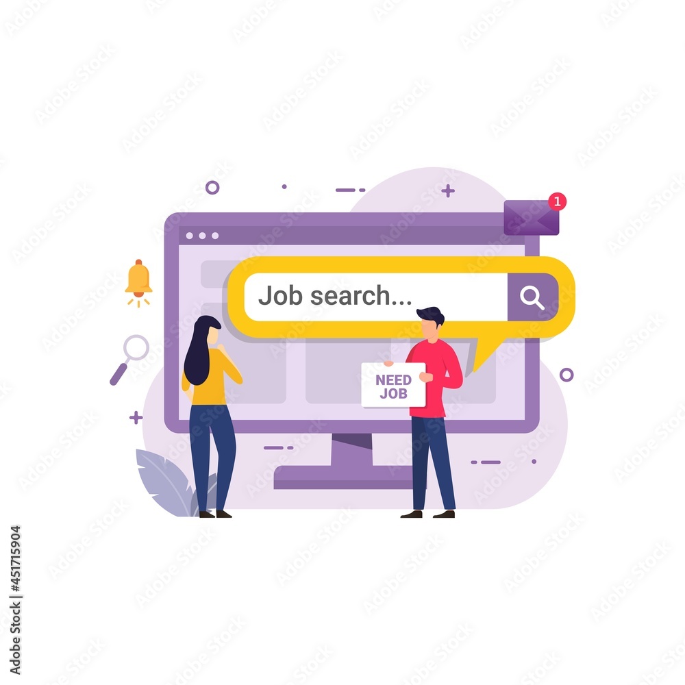 Job search from internet for unemployed design concept vector illustration Job search from internet for unemployed design concept vector illustration