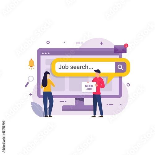 Job search from internet for unemployed design concept vector illustration