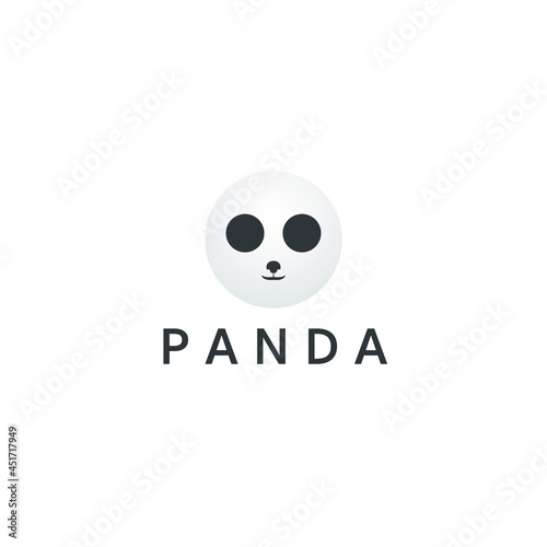 simple panda head or face logo design. vector icon illustration inspiration photo