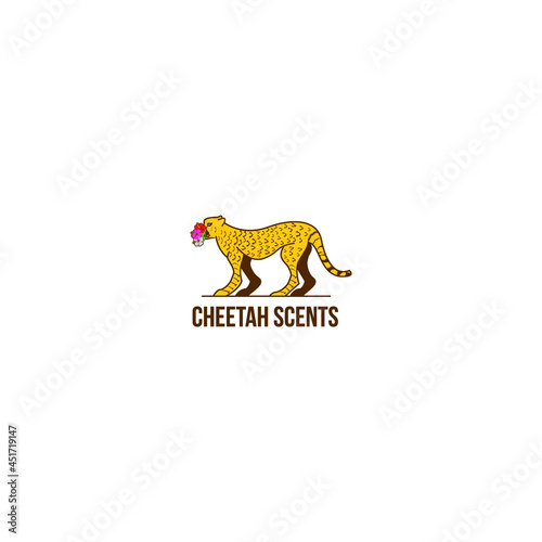 Bengal or cheetah character logo design. vector icon illustration inspiration