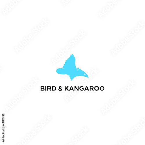 Bird and kangaroo head logo design vector icon illustration inspiration. modern and unique style, using hidden meaning logos