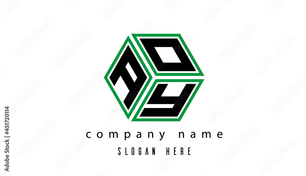 AOY polygon creative letter logo AOY polygon creative letter logo