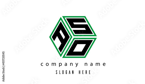 ASO polygon creative letter logo