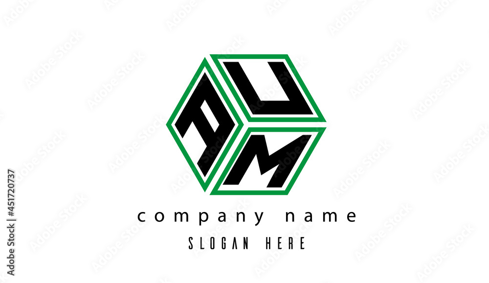 AUM polygon creative letter logo AUM polygon creative letter logo