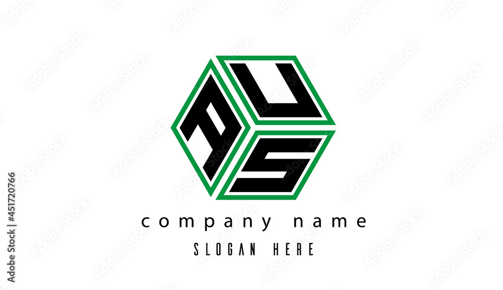 AUS polygon creative letter logo AUS polygon creative letter logo