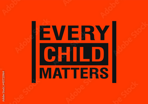 Design of Memorial in tribute to aboriginal children whose remain found in Residential School in Kamloops, Canada. Every Child Matters indigenous sign. Logo Vector Illustration.