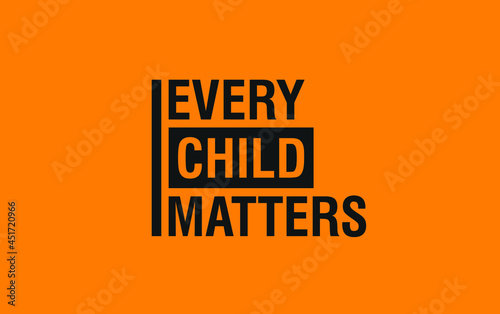 Design of Memorial in tribute to aboriginal children whose remain found in Residential School in Kamloops, Canada. Every Child Matters indigenous sign. Logo Vector Illustration.