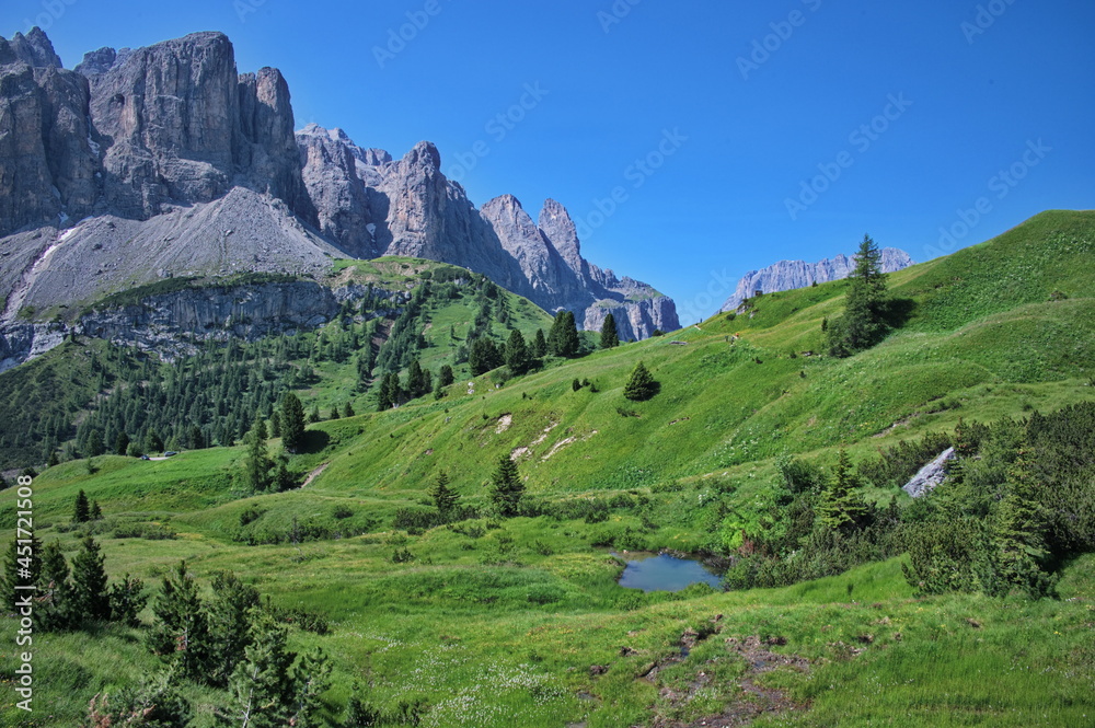 Amazing rocks of Dolomite mountains in Italy