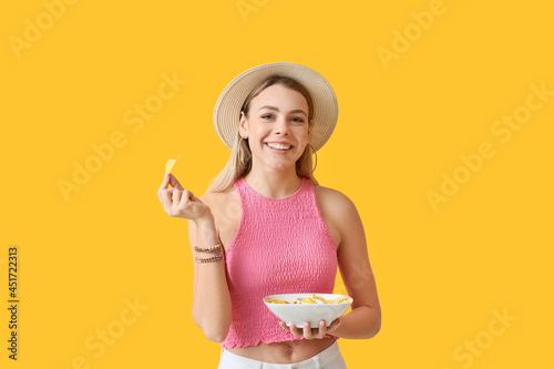Beautiful young woman with ...