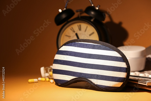 Sleeping mask on dark backg...