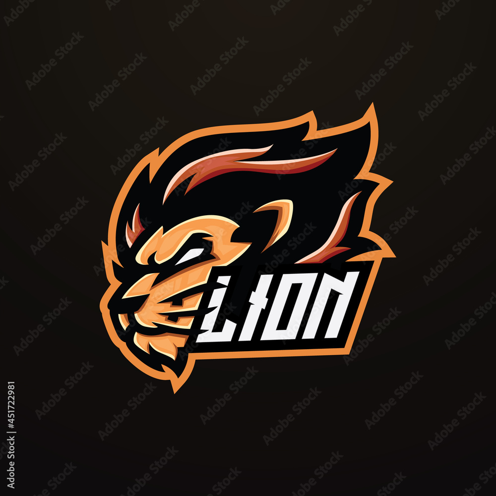 lion mascot esport logo design Stock Vector | Adobe Stock