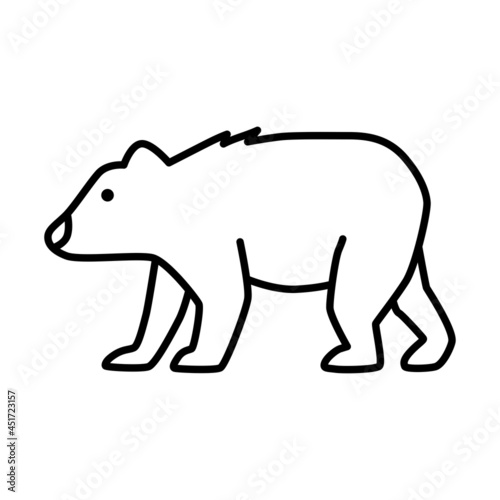 Outline figures of animal. Vector icon bear  polar bear