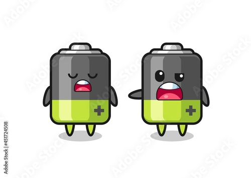 illustration of the argue between two cute battery characters