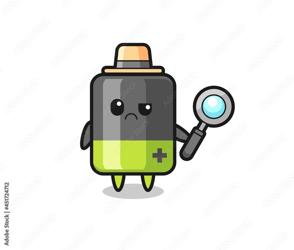 the mascot of cute battery as a detective the mascot of cute battery as a detective