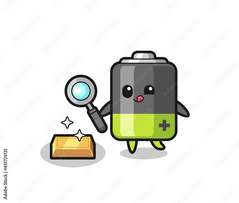 battery character is checking the authenticity of the gold bullion battery character is checking the authenticity of the gold bullion