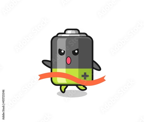 cute battery illustration is reaching the finish