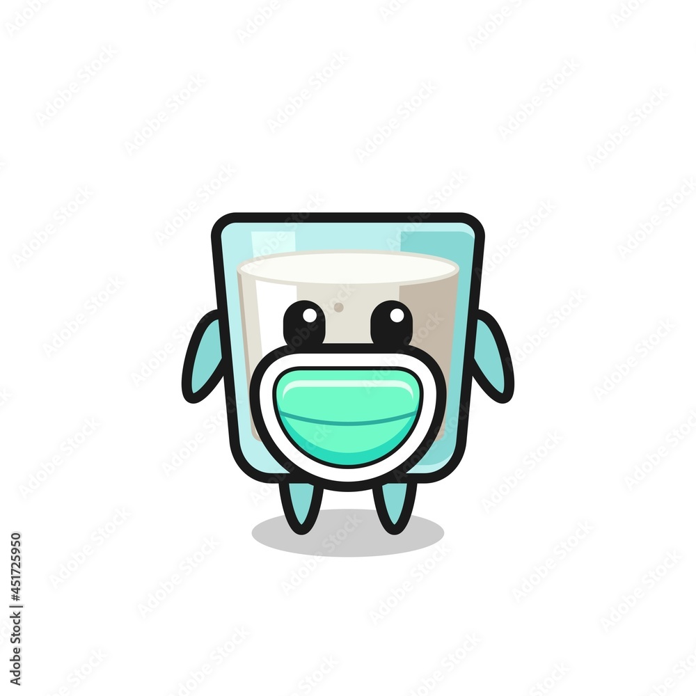 cute milk cartoon wearing a mask cute milk cartoon wearing a mask