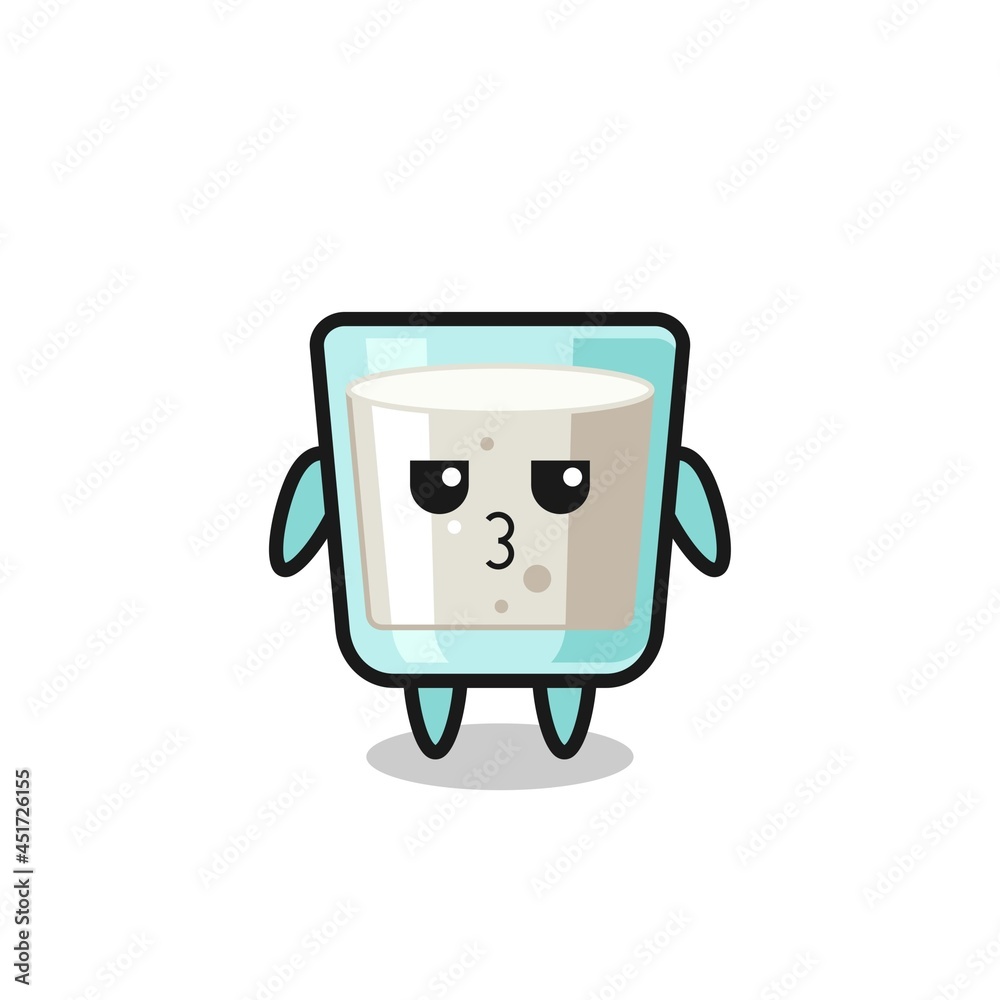 the bored expression of cute milk characters