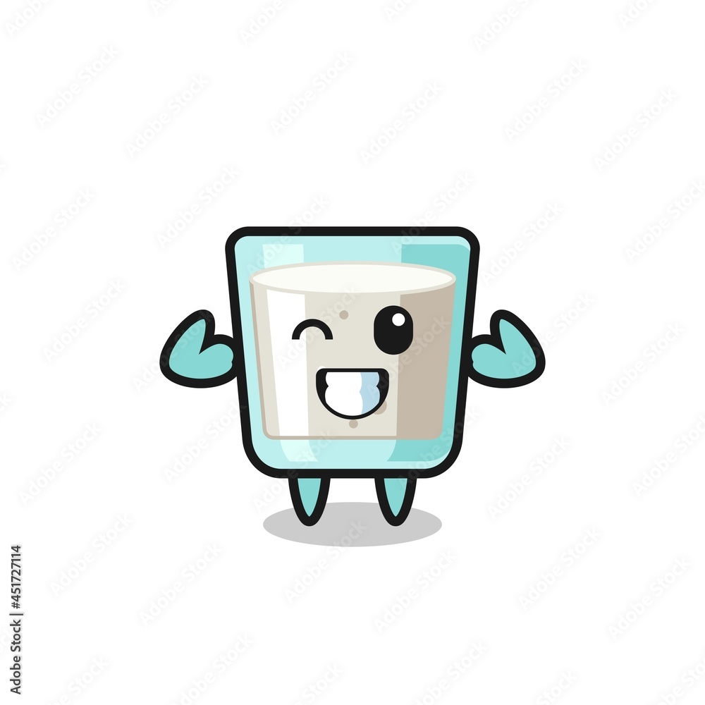 the muscular milk character is posing showing his muscles the muscular milk character is posing showing his muscles