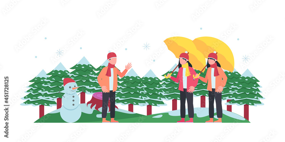 Winter flat illustration. flat design web page templates of winter vacation, travel destination, nature, tourism. Modern vector illustration concepts for website and mobile website development. Winter flat illustration. flat design web page templates of winter vacation, travel destination, nature, tourism. Modern vector illustration concepts for website and mobile website development.