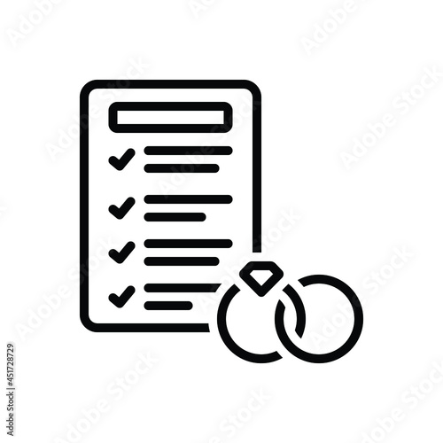 Black line icon for planners © WEBTECHOPS